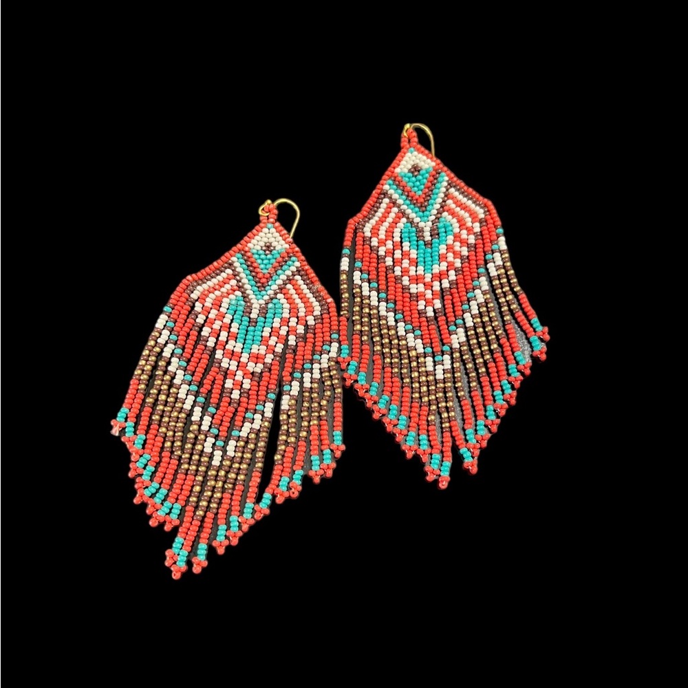 Diamond Seed Bead Earrings